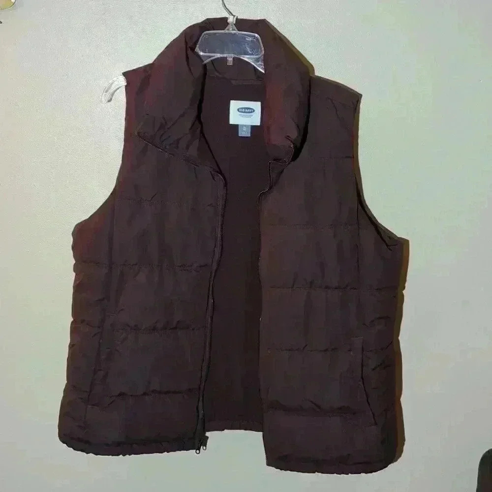 Old Navy, large puff vest, purple - Picture 2 of 4